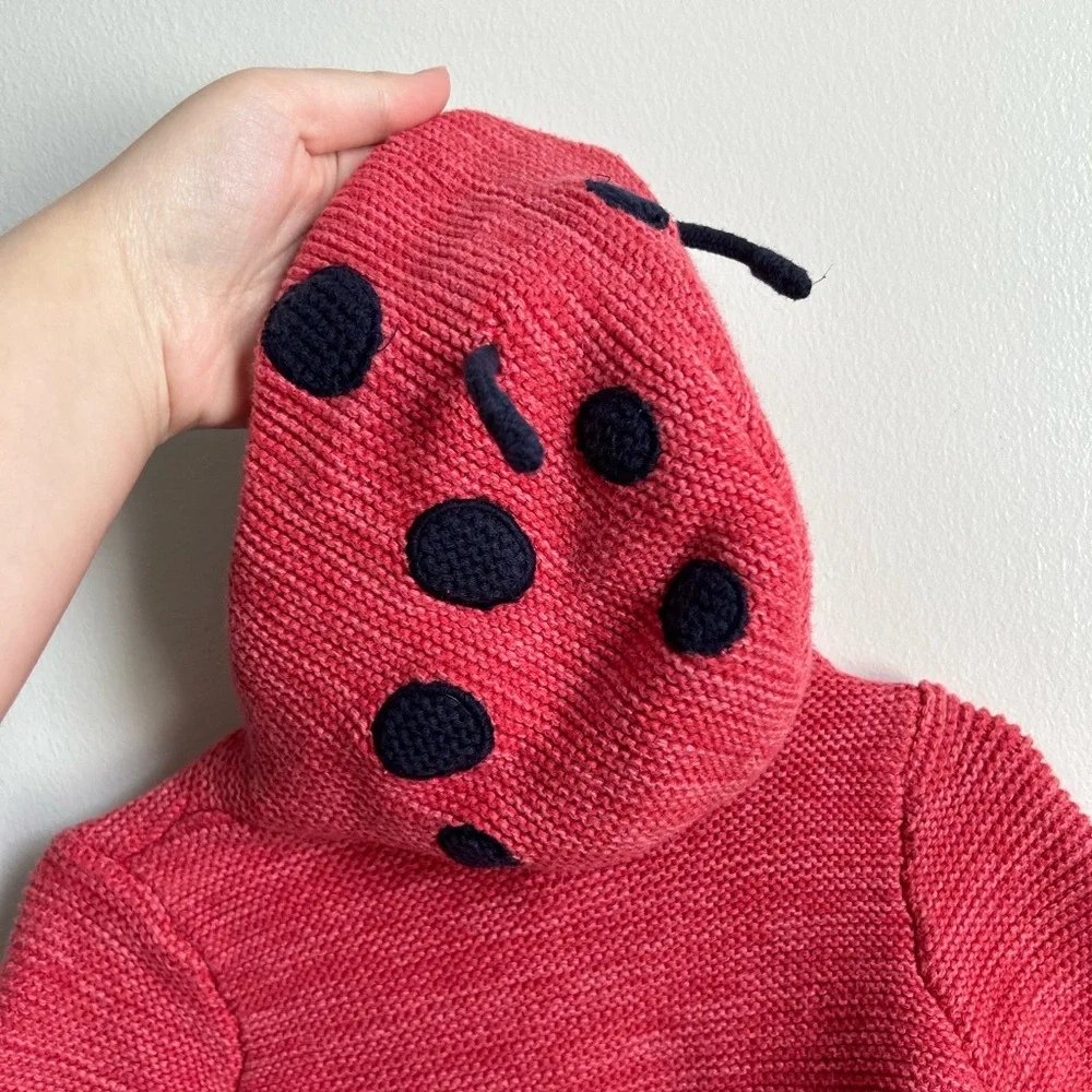 Baby Gap Knit  Ladybug Infant Cardigan